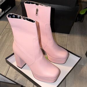 Pink Women's Platform Boots